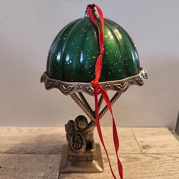 Lenox Santas Arrival Green Hot Air Balloon Stieff Pewter Ornament 2nd Edition - Picture 5 of 11
